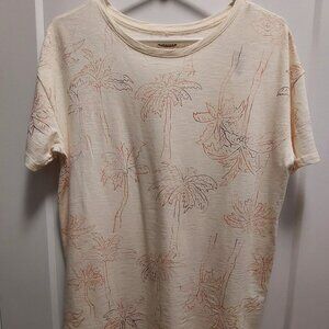 OLD NAVY Women's Cotton Blend Short Sleeves Tee-Shirt w/Palm Trees Print - NWT
